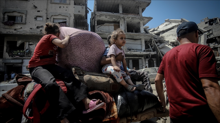 Mass displacement from Gaza City’s northeast begins as Israeli attacks intensify