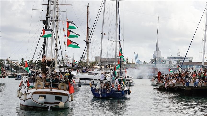 Aid flotilla for Gaza departs Barcelona after weather delay