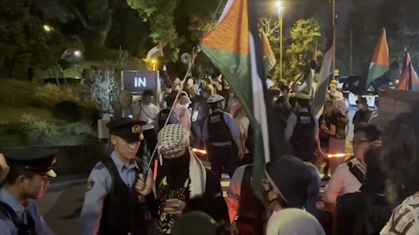 Japoni, një grup pro-Palestinës protestoi kundër pjesëmarrjes së Izraelit në panairin teknologjik