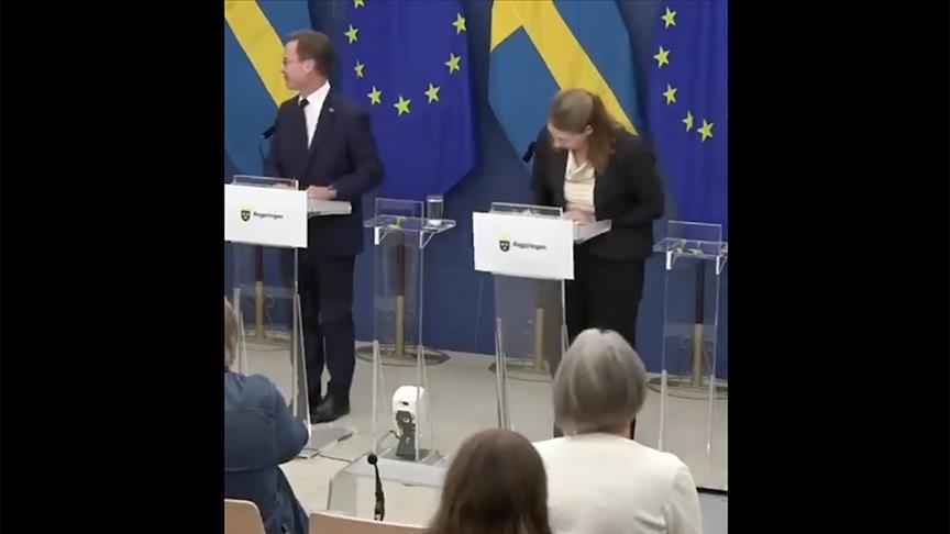 Sweden's new health minister collapses during press conference