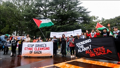 Protestuesit pro-palestinezë mbajnë tubim pranë ambasadës britanike në Washington