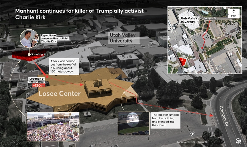 Trump crer, "con un alto grado de certeza", que las autoridades han detenido al sospechoso del asesinato de Charlie Kirk
