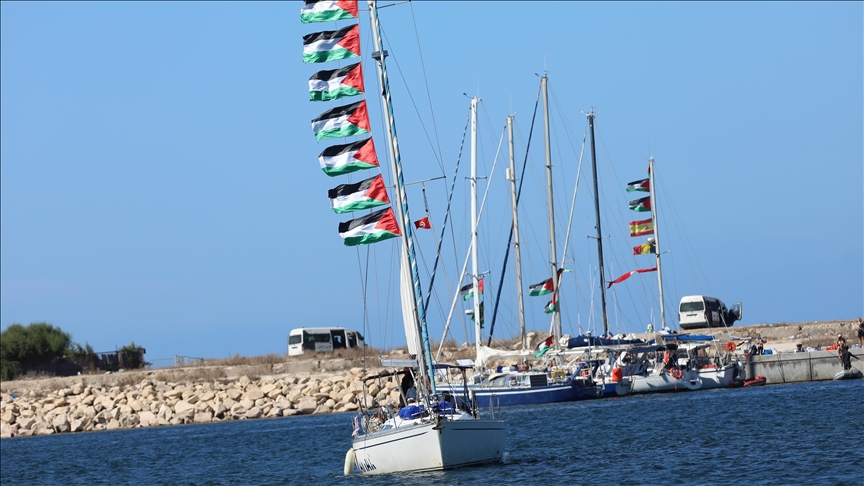 Women-only vessel joins Gaza flotilla as global activists rally behind Palestinian women