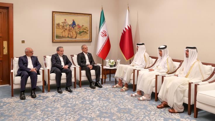 دیدار رئیسجمهور ایران با امیر قطر