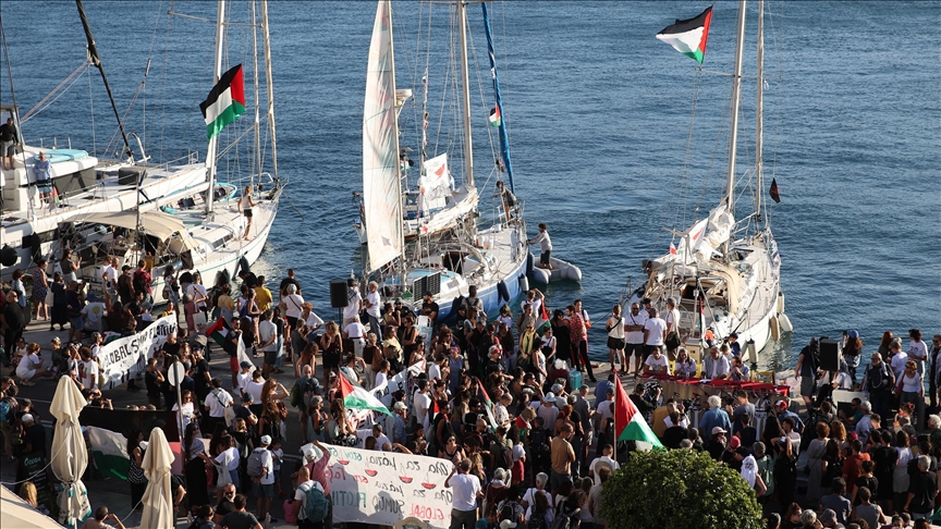 Ships depart from Greece to join Global Sumud Fleet for Gaza