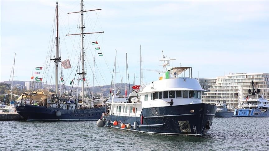 Last Spanish ship in Gaza-bound aid flotilla departs from Tunisian port to break Israeli blockade