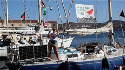 16 barcos de la Flota Global Sumud zarpan desde diversos puertos de Túnez hacia la Franja de Gaza asediada