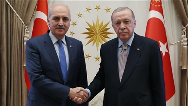 Cumhurbaşkanı Erdoğan, TBMM Başkanı Kurtulmuş'u kabul etti