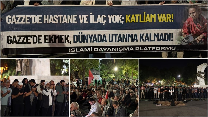 İsrail'in saldırdığı Gazze'ye İstanbul'da destek eylemi