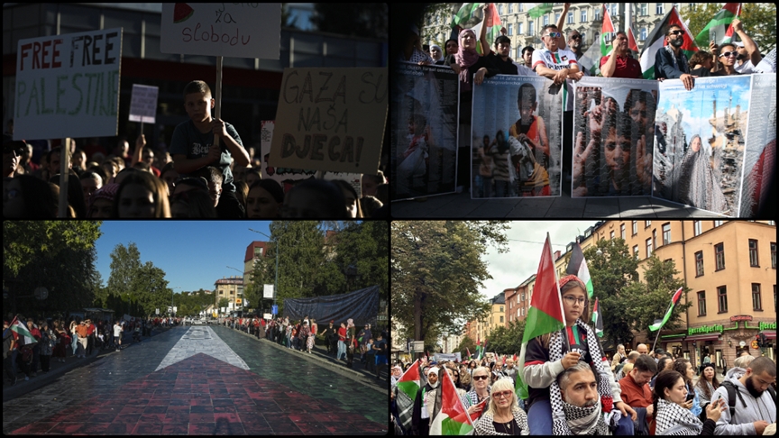 İsrail'in Gazze'ye yönelik saldırıları İsveç, Yunanistan, Bosna Hersek ve Avusturya'da protesto edildi