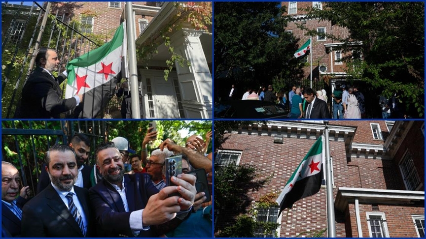 Suriye bayrağı, Washington’da göndere çekildi