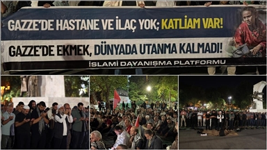 İsrail'in saldırdığı Gazze'ye İstanbul'da destek eylemi