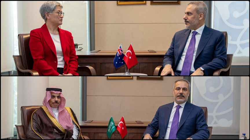 Dışişleri Bakanı Fidan, Suudi Arabistan Dışişleri Bakanı Ferhan ve Avustralya Dışişleri Bakanı Wong ile görüştü