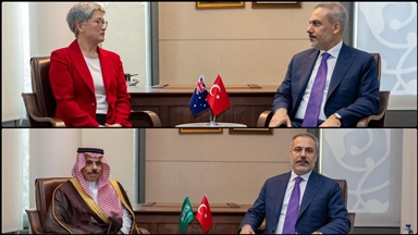 Dışişleri Bakanı Fidan, Suudi Arabistan Dışişleri Bakanı Ferhan ve Avustralya Dışişleri Bakanı Wong ile görüştü