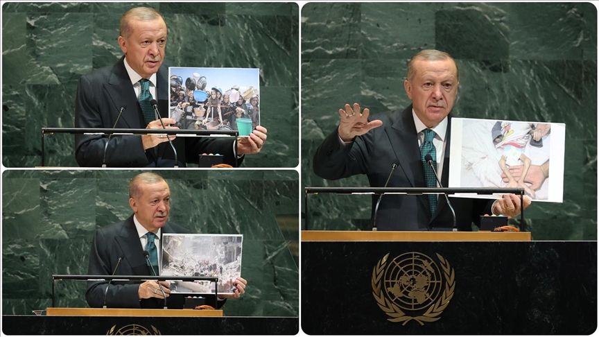 Cumhurbaşkanı Erdoğan, İsrail'in Gazze'deki soykırımını AA'nın fotoğraflarıyla dünyaya anlattı