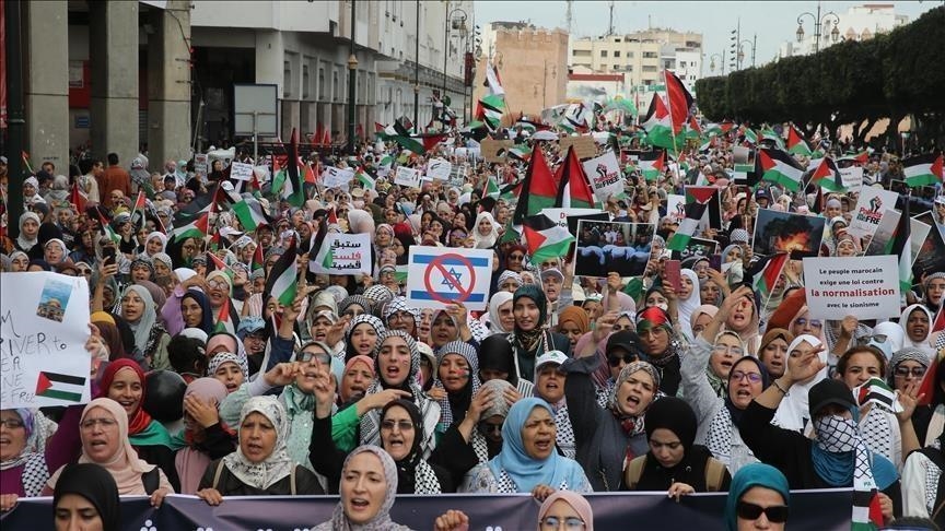 مئات المغاربة يتظاهرون دعما لـ"أسطول الصمود" ويطالبون بحمايته