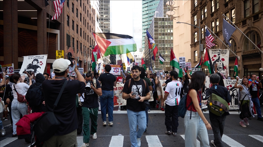 New York'ta, Gazze'deki soykırım ve İsrail Başbakanı Netanyahu'nun BM ziyareti protesto edildi