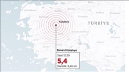 Kütahya'da 5,4 büyüklüğünde deprem
