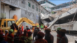 At least 91 students feared trapped after school building collapsed in Indonesia