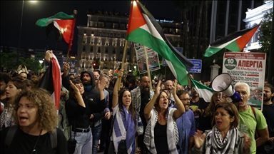 Protest in Athens against Israel’s attack on Gaza aid flotilla activists