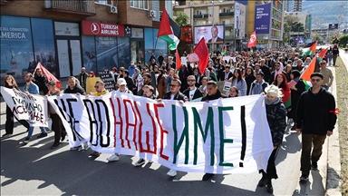 Протест под мотото „Кажи стоп на геноцидот“ за поддршка на палестинскиот народ во Скопје