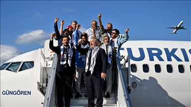 Самолет THY с активистами флотилии Global Sumud на борту приземлился в Стамбуле