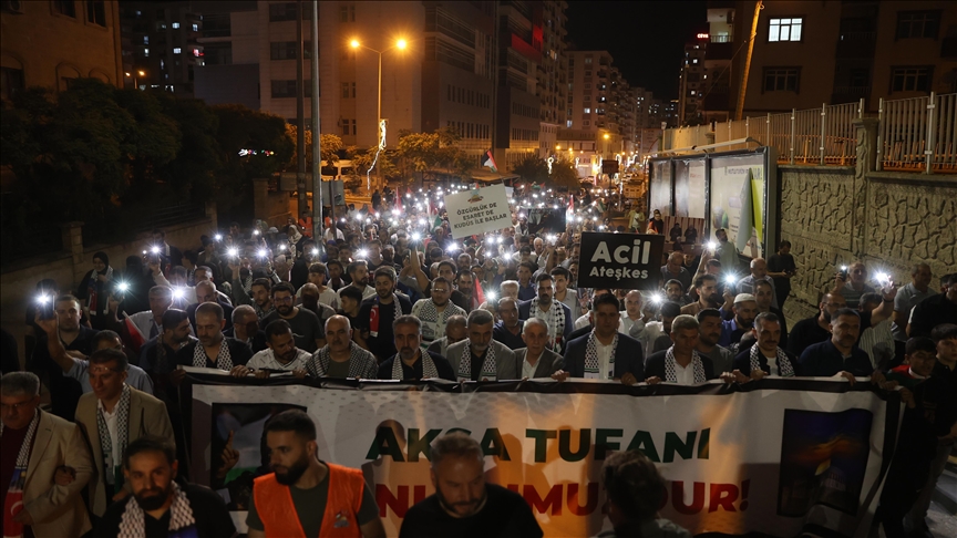 Li Mêrdînê "Meşa Wefayê ya ji bo Xezeyê" hat lidarxistin
