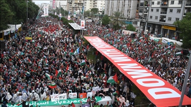 Thousands march in Pakistan's Karachi ahead of 2nd anniversary of Israeli onslaught on Gaza