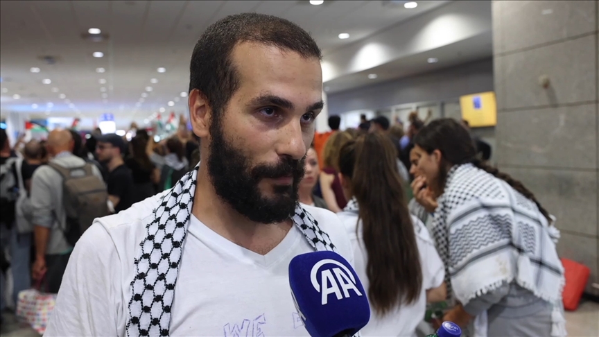 Küresel Sumud Filosu'ndaki aktivist Büyük, Filistin'in herkesin kalbine girdiğini söyledi