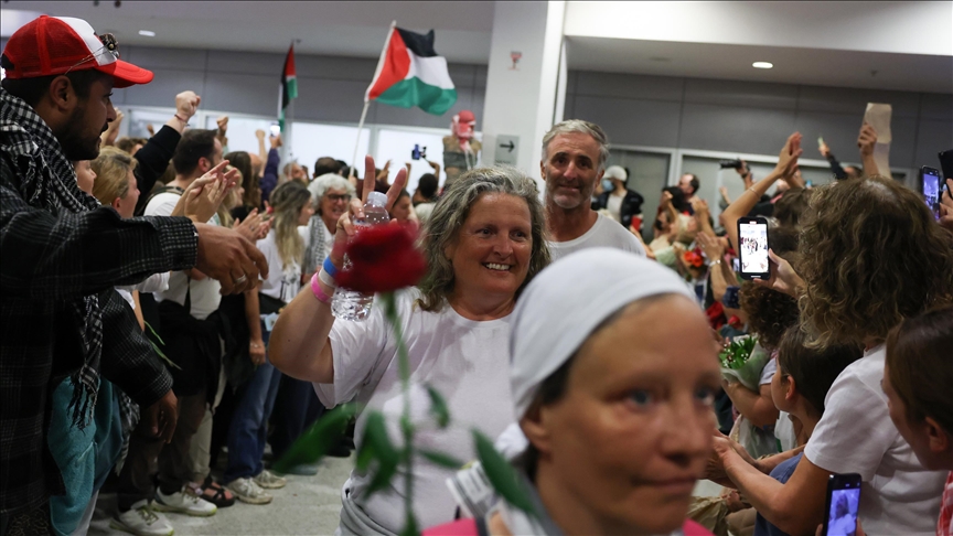 German flotilla activists arrive in Greece after illegal detention in Israel