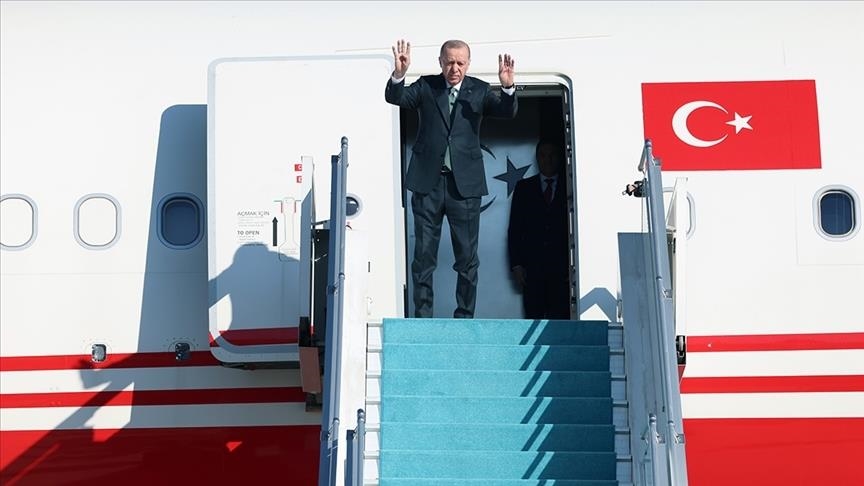Turkish president arrives in Azerbaijan for Turkic states summit