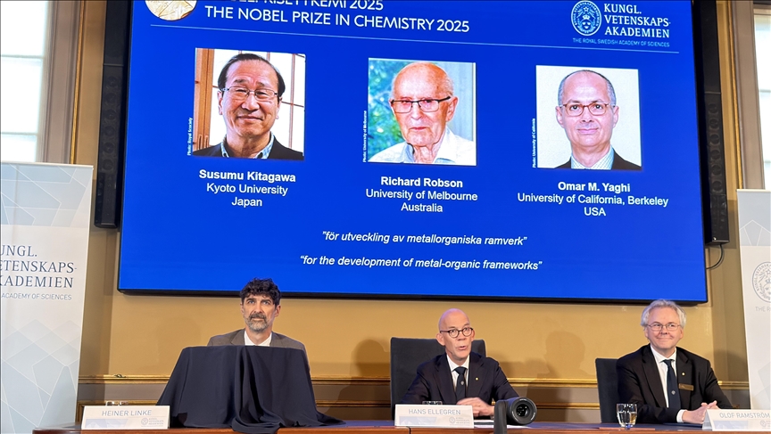 Nobel de chimie 2025 : Trois scientifiques récompensés pour leurs travaux sur les structures métallo-organiques