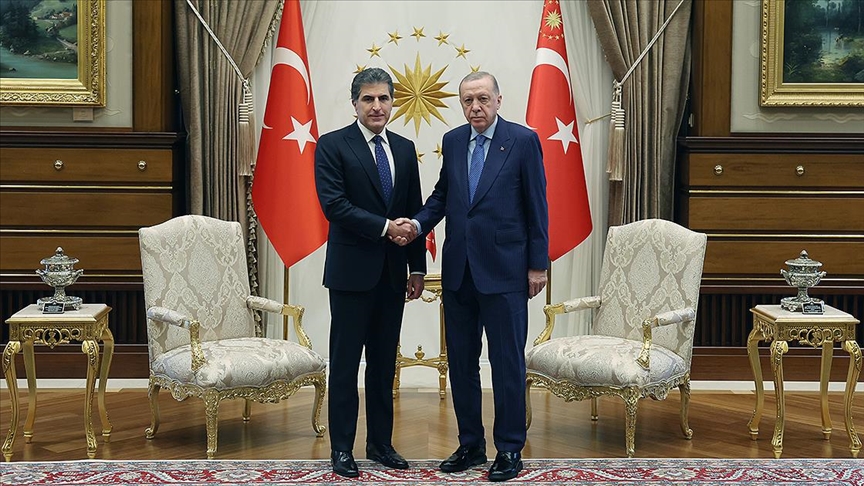 Cumhurbaşkanı Erdoğan, Irak Kürt Bölgesel Yönetimi Başkanı Barzani'yi kabul etti