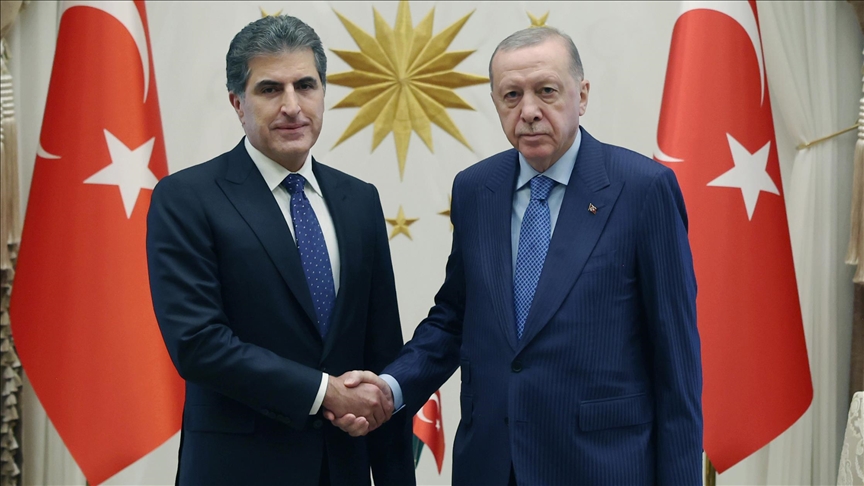 أنقرة.. أردوغان يستقبل رئيس إقليم كردستان شمال العراق