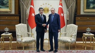Serokomar Erdogan pêşwazî li Serokê HKIyê Barzanî kir