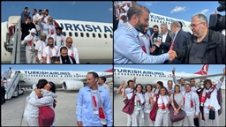 İsrail'in alıkoyduğu Özgürlük Filosu aktivistlerini Türkiye'ye getiren THY uçağı İstanbul'a ulaştı 