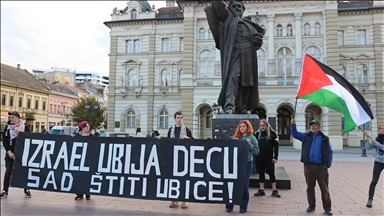 Novi Sad: S protesta podrške Palestini od srbijanskih vlasti zatražen prekid saradnje s Izraelom u vojnoj industriji