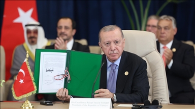اردوغان در مراسم امضای "توافق‌نامه شرم‌الشیخ" شرکت کرد
