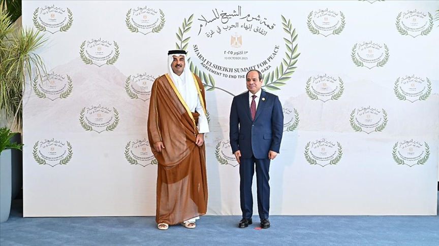 أمير قطر: نأمل أن تسهم قمة شرم الشيخ بالتوصل لحل مستدام لقضية فلسطين