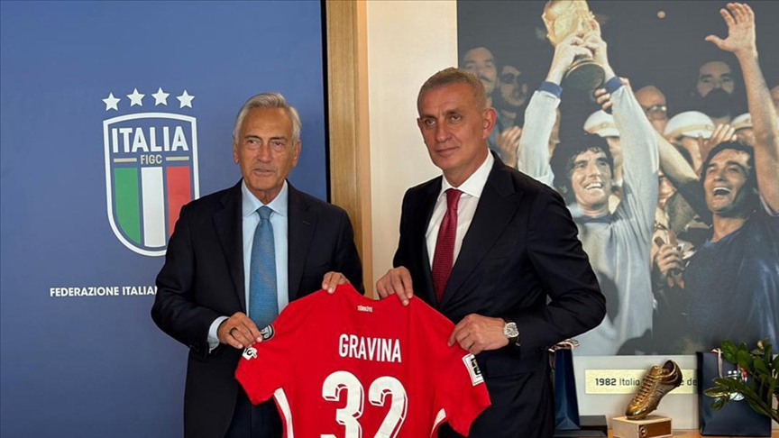 TFF Başkanı Hacıosmanoğlu, İtalya Futbol Federasyonu Başkanı Gabriele Gravina'yı ziyaret etti