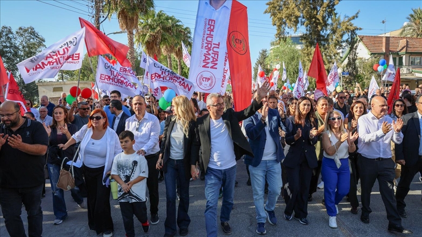 KKTC'de ana muhalefetteki CTP'nin Genel Başkanı Erhürman, cumhurbaşkanı seçimi kampanyasını tamamladı