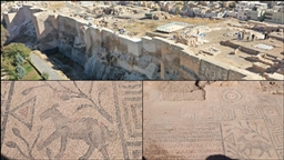 Urfa Kalesi'nde 5. yüzyıla ait yazıtlı mozaik gün yüzüne çıkarıldı