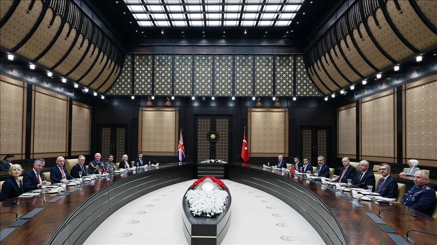 Turkish president, UK premier co-chair inter-delegation meeting