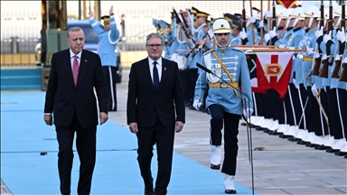 استقبال رسمی اردوغان از نخست‌وزیر بریتانیا در آنکارا