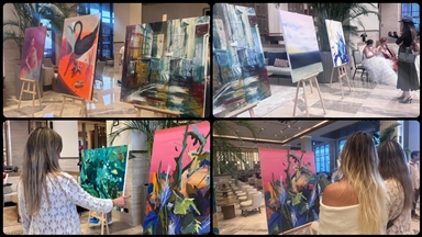 On sanatçı Anda Barut Collection'da düzenlenen etkinlikte bir haftada 10 eser ortaya çıkardı