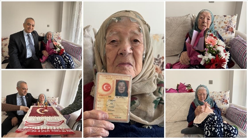 Cumhuriyet ile yaşıt Nazife nine yaşama sevinciyle yıllara meydan okuyor