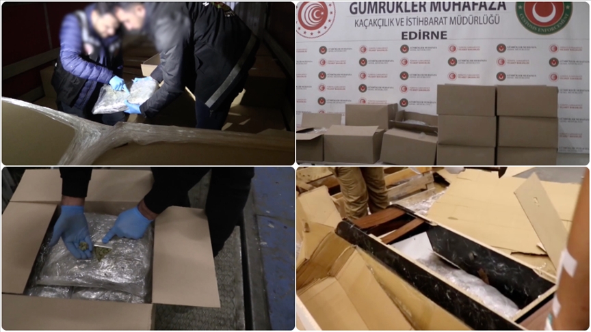 Kapıkule ve İpsala gümrük kapılarındaki operasyonlarda 525 kilogram uyuşturucuya el konuldu