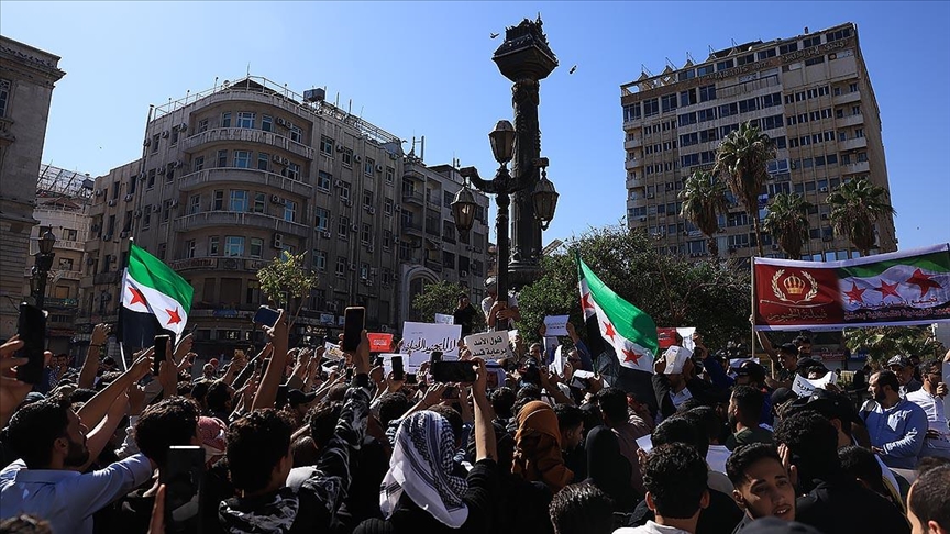 Suriye'de terör örgütü PKK/YPG protesto edildi
