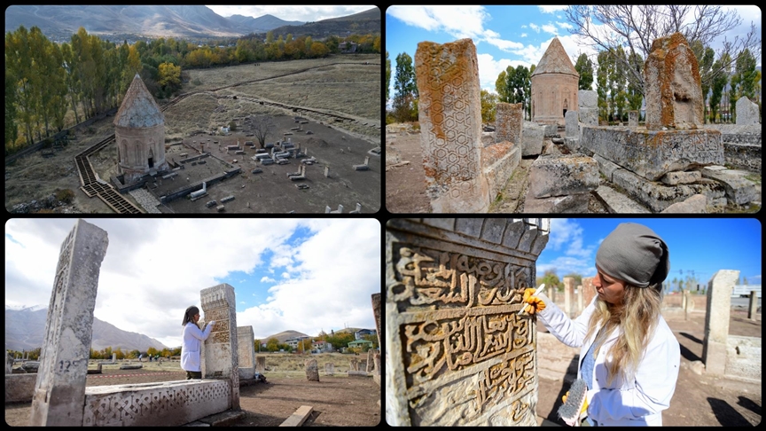 Van'daki Selçuklu Mezarlığı'nda 20 yeni mezar taşı kayıt altına alındı