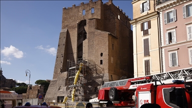 Rome's medieval tower collapses during renovation, trapping one worker, injuring another